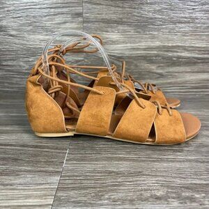 H&M Brown Lace-Up Gladiator Sandals NWOT Women's Shoes Size 7